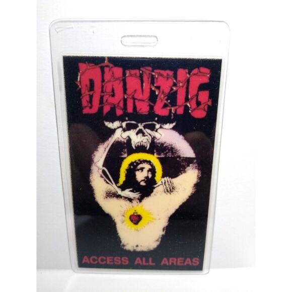 Danzig Backstage Pass Plastic Laminated 1989 Original Heavy Metal Rock Misfits - Picture 1 of 3